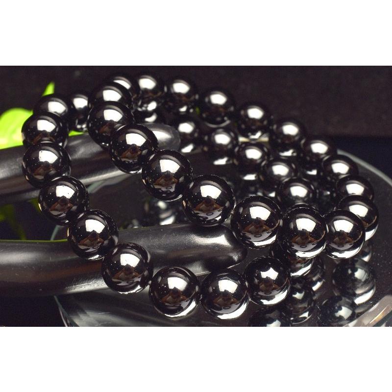 メキシコ産 テクタイト黒隕石 12.5mm ブレスレット 1個売り _BG6002