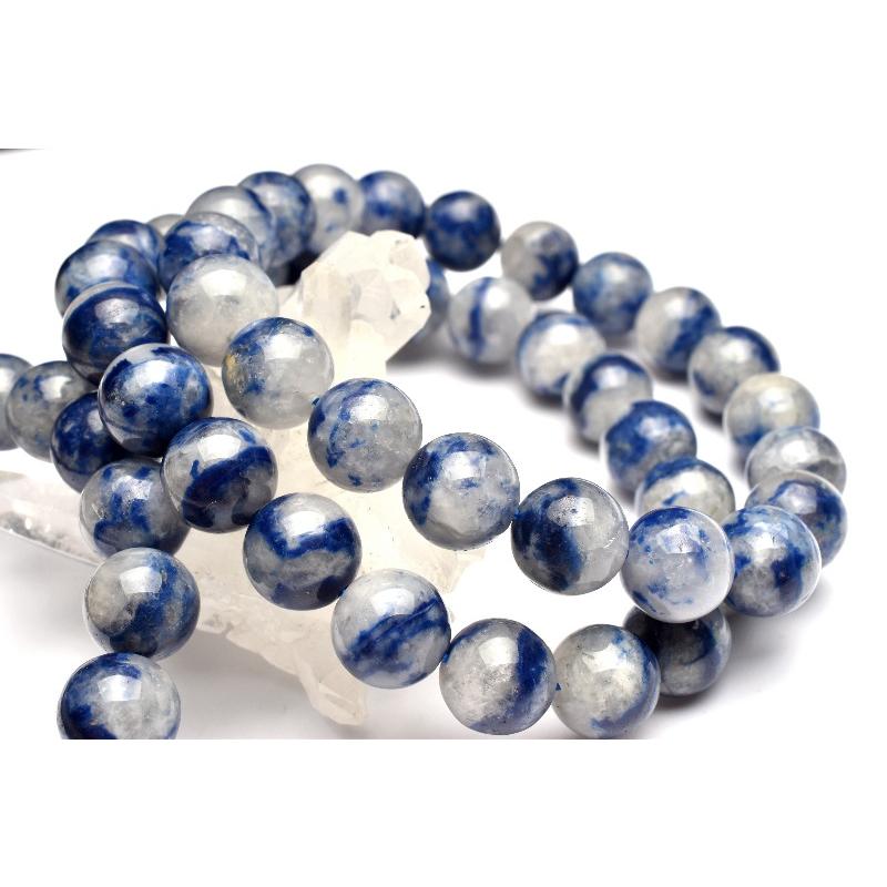 希少◇濃いブルー デュモルチェライトインクォーツ 10.5mm