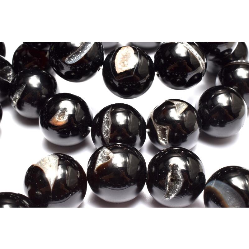 笑口ジオード オニキス 黒瑪瑙 20mm ブレスレット 1個売り _BG6136-20