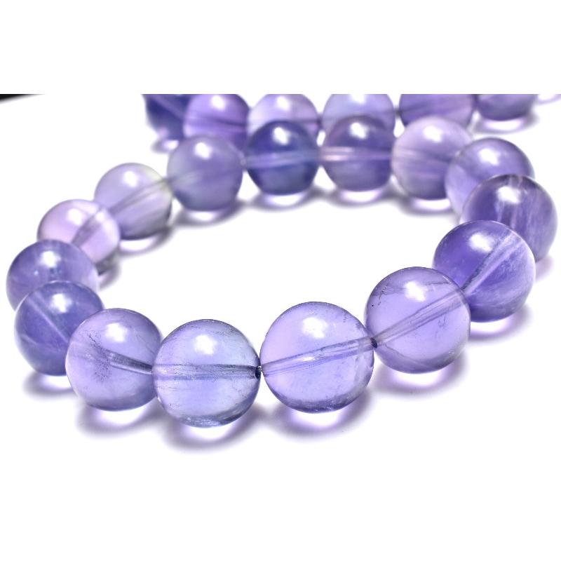 アメリカ産 パープルフローライト 15-15.5mm ブレスレット 1個売り_ 