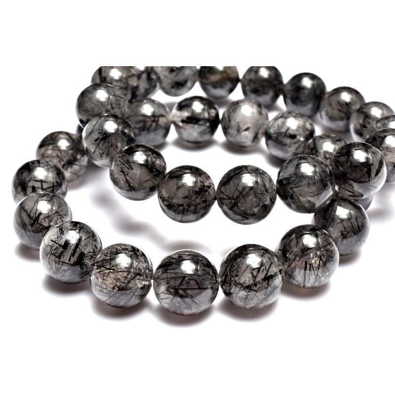 放射状◇黒い針 ブラックトルマリンインクォーツ 8mm ブレスレット 1個