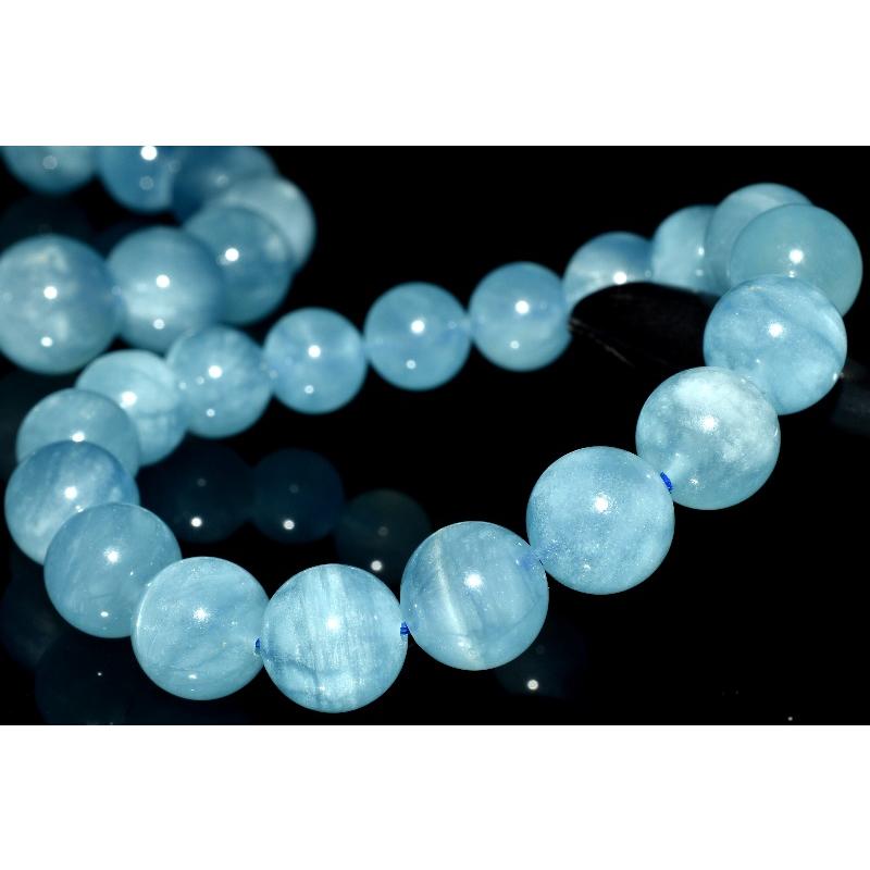 アクアマリン ブレスレット 約9.5mm 高品質++]アクアマリンブレスレット（約9.5mm玉） - 埼玉県吉川市の