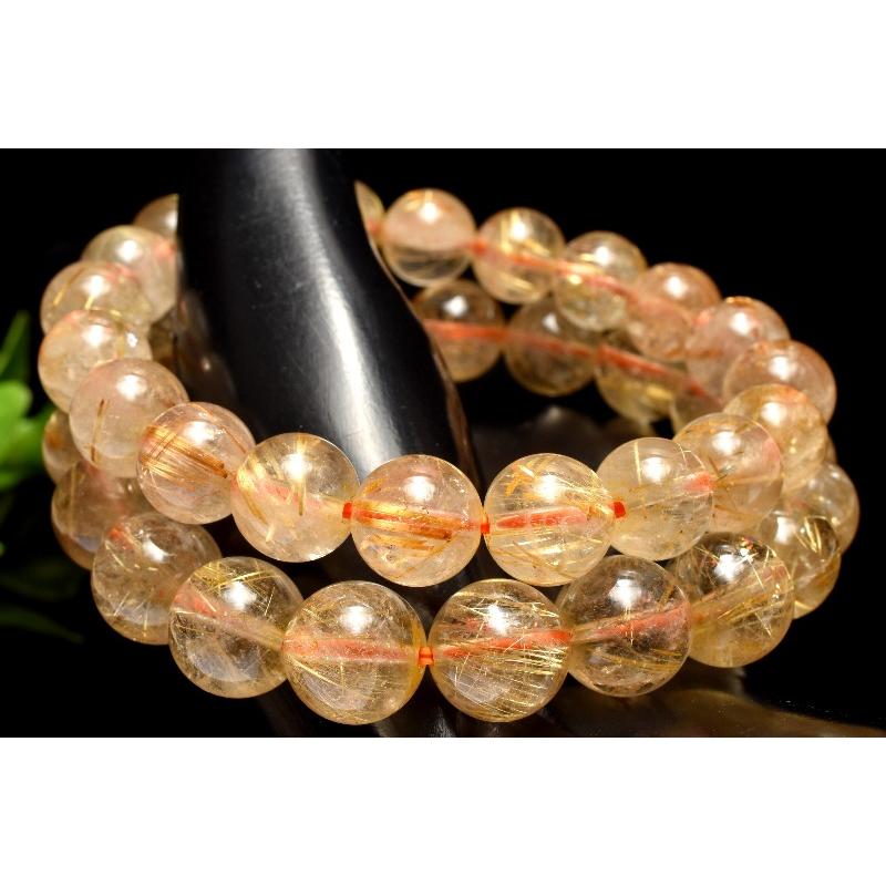 金運UP！ ゴールドルチルクォーツ 8.5mm ブレスレット 1個売り _BG6255