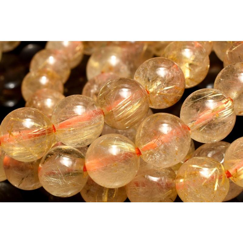 金運UP！ ゴールドルチルクォーツ 8.5mm ブレスレット 1個売り _BG6255
