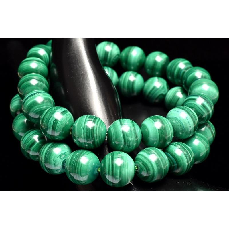 美麗◇縞模様 マラカイト(孔雀石) 7.5mm ブレスレット 1個売り _BG6266