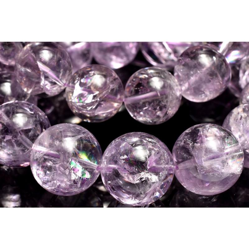 虹入り◇ボリビア産 アメジスト 13.5mm ブレスレット 1個売り _BG6267