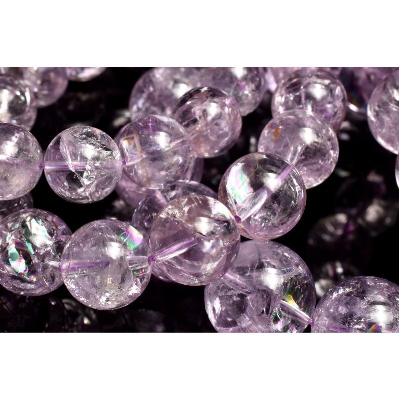 虹入り◇ボリビア産 アメジスト 13.5mm ブレスレット 1個売り _BG6267