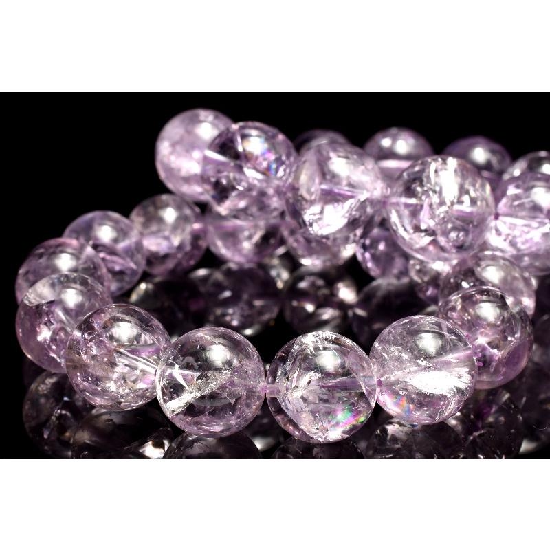 虹入り◇ボリビア産 アメジスト 13.5mm ブレスレット 1個売り _BG6267