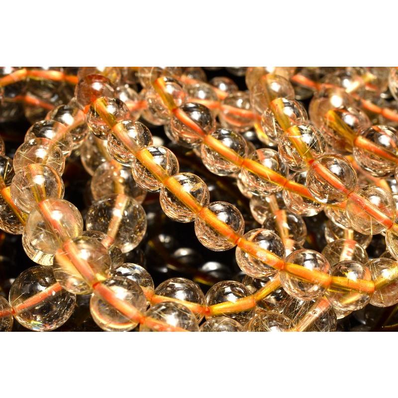 透明◇内包美 ルチルクォーツ 8mm ブレスレット 1個売り _BG6276-8