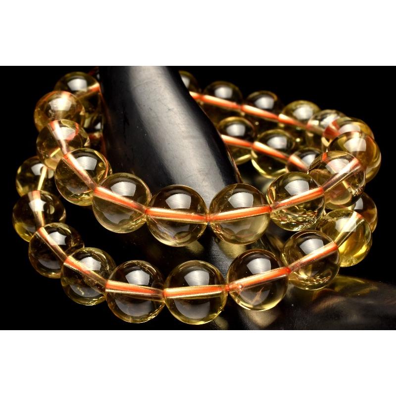 高透明 レモンクォーツ 9mm ブレスレット 1個売り _BG6324-9 