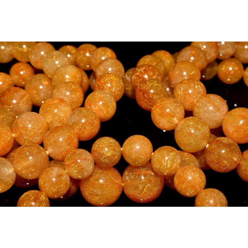 金運向上！ オレンジルチルクォーツ 13mm ブレスレット 1個売り 