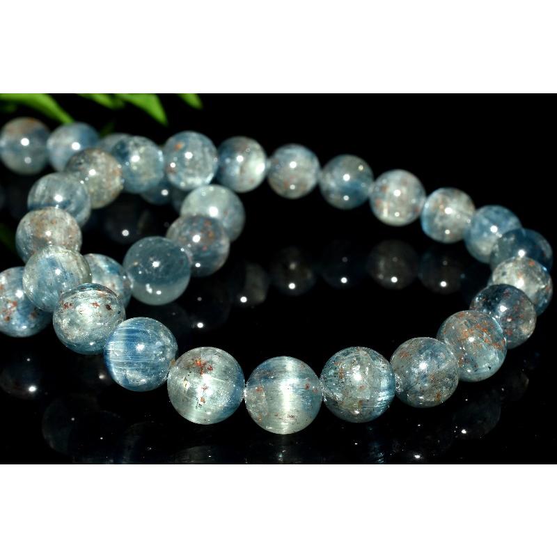 希少ガーネット入り！ カイヤナイト 6.5mm ブレスレット 1個売り