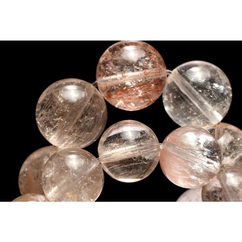 シャンパンカラー ラビットヘアールチルクォーツ 13mm ブレスレット 1
