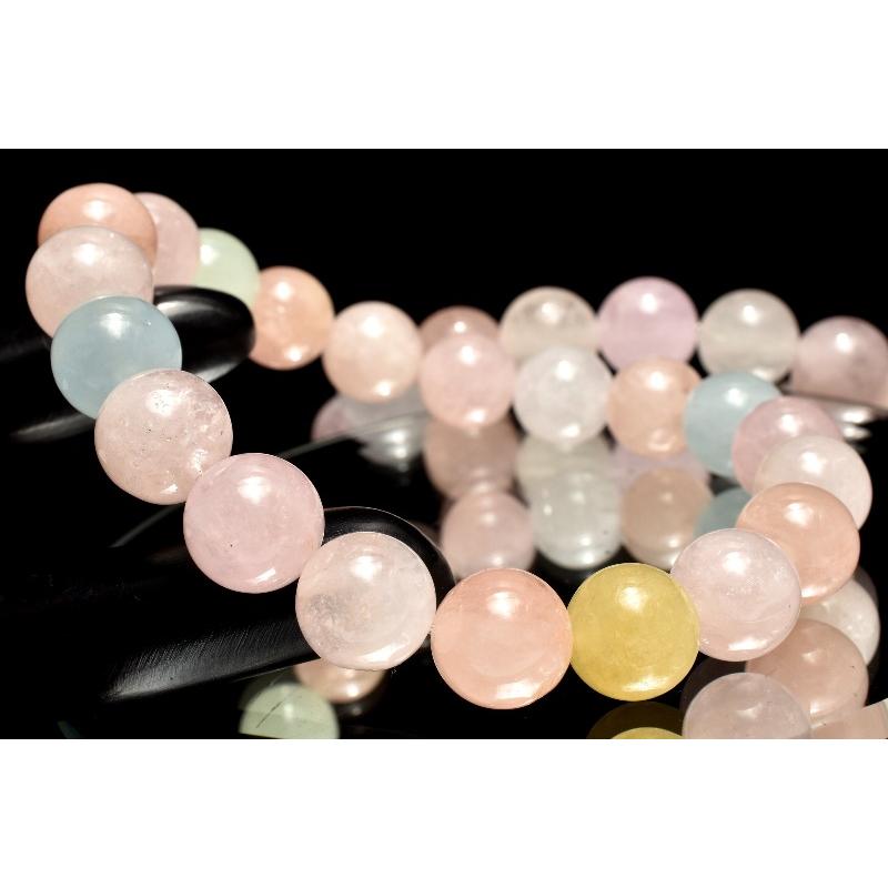 パステル◇ピンクカラー MIXベリル(アクアマリン) 10mm ブレスレット 1