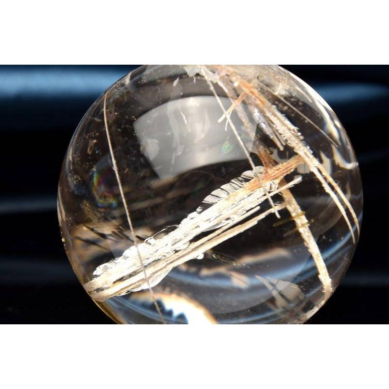 1点物】5A級☆抜群の透明度 ホワイトトルマリンインクォーツ 34mm 丸