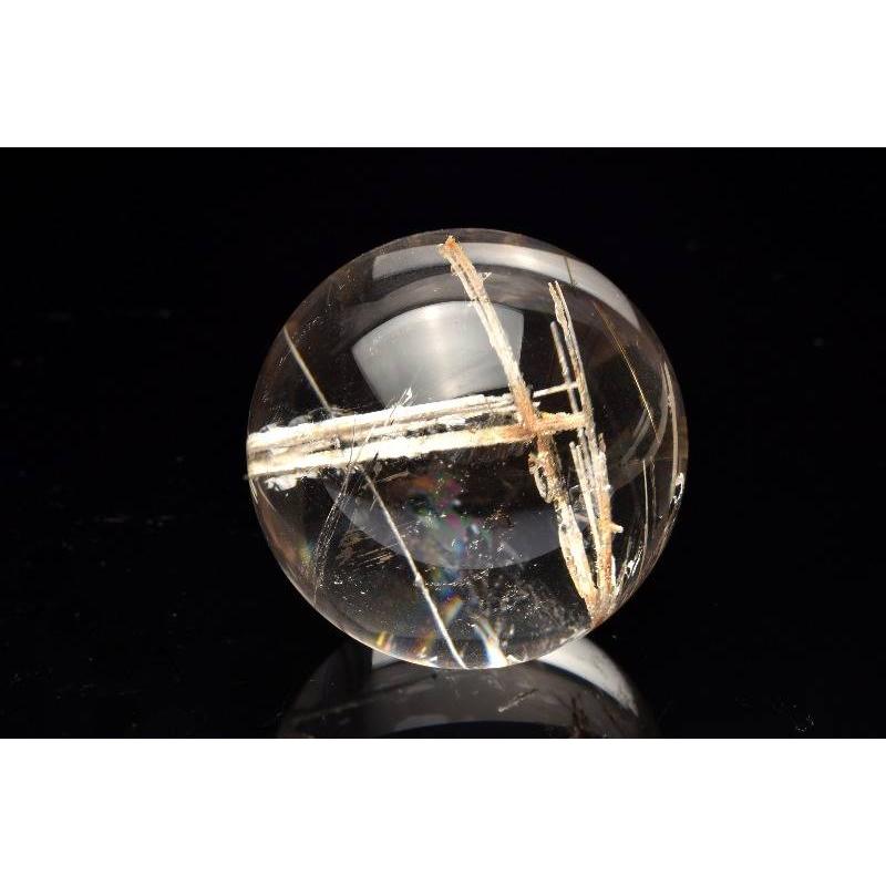 【１点物】5A級☆抜群の透明度 ホワイトトルマリンインクォーツ 34mm 丸玉(台座付き) スフィア  _CG5356【宅急便のみ】の画像