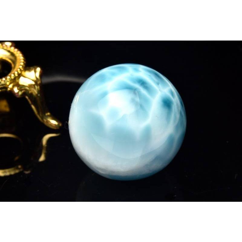 1点物】AAA☆カリブ海の宝石 ラリマー 25.5mm 丸玉(台座付き 