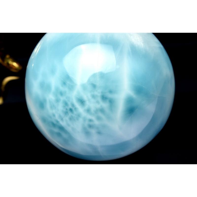 1点物】大珠◇三大ヒーリング ラリマー 28.5mm 丸玉(台座付き