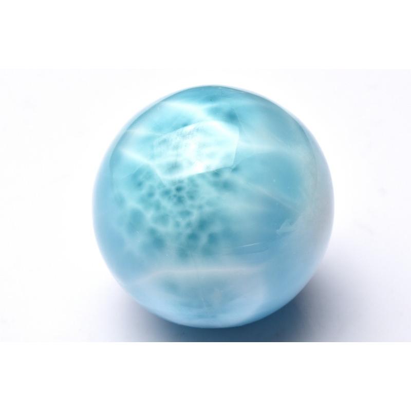 1点物】大珠◇三大ヒーリング ラリマー 28.5mm 丸玉(台座付き