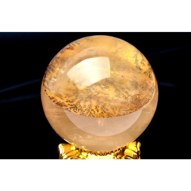 1点物】天然の水彩画 デンドリティッククォーツ 31mm 丸玉(台座付き