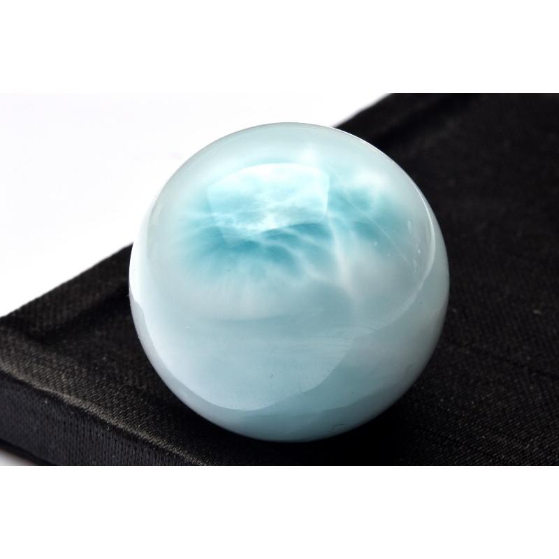 1点物】大珠◇瑞々しい艶感 ラリマー 28mm 丸玉(台座付き) スフィア