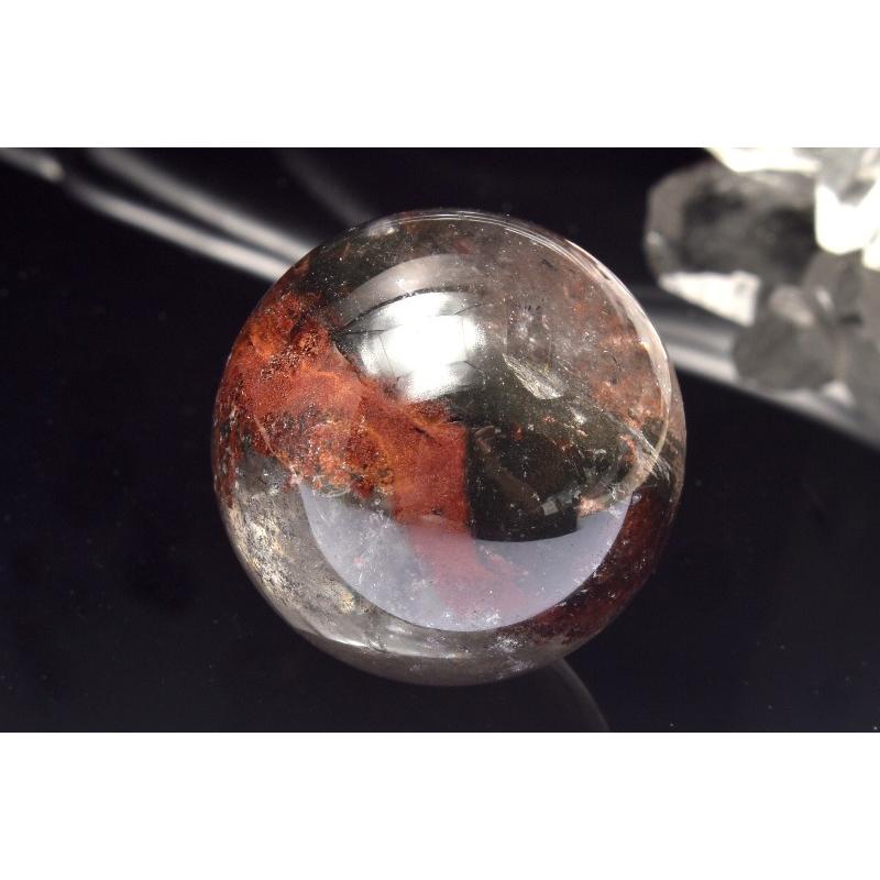 1点物】幻想風景 ガーデンクォーツ(庭園水晶) 30mm 丸玉(台座付き