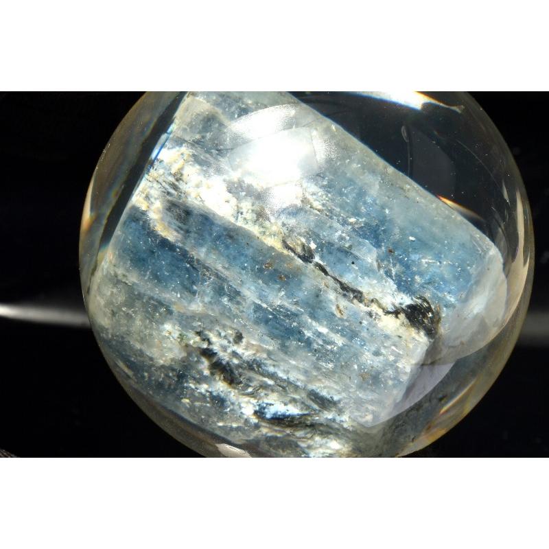 1点物】樹脂封入 カイヤナイト 49.5mm 丸玉(台座付き)レジン