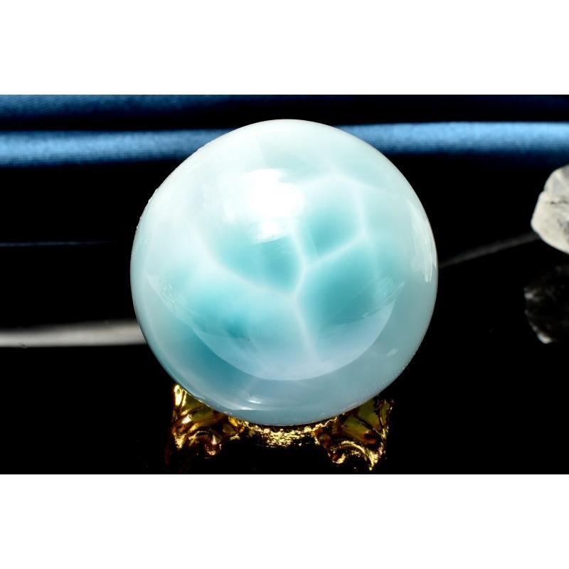 1点物】大珠◇三大ヒーリング ラリマー 30mm 丸玉(台座付き) スフィア