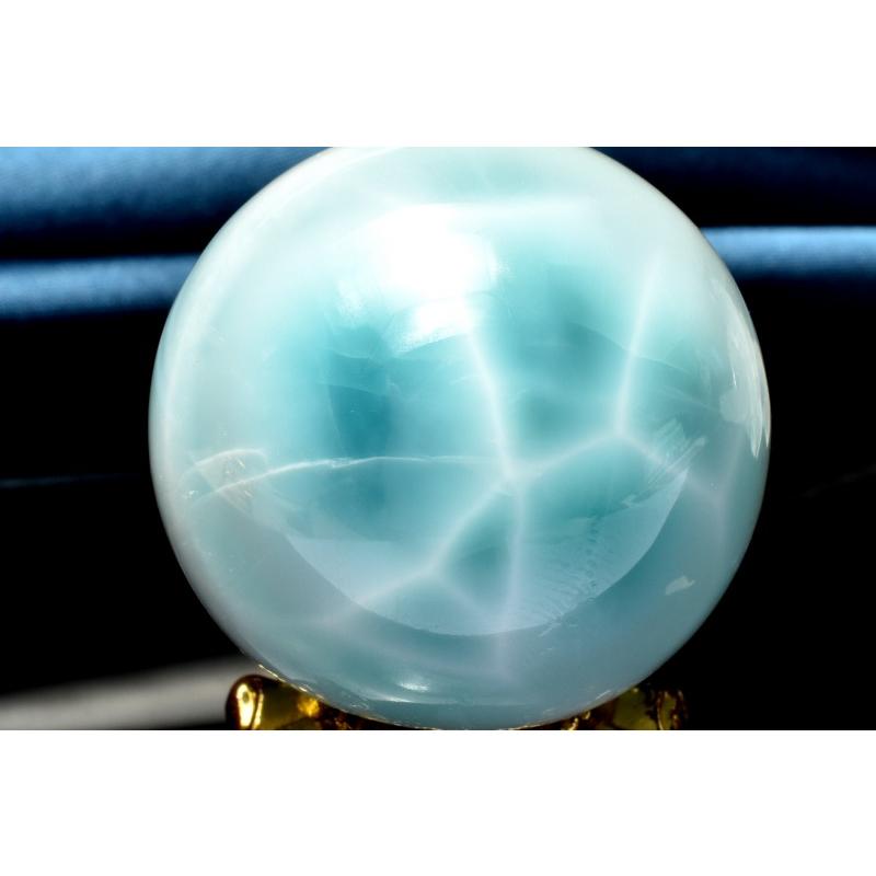 1点物】大珠◇三大ヒーリング ラリマー 30mm 丸玉(台座付き) スフィア 