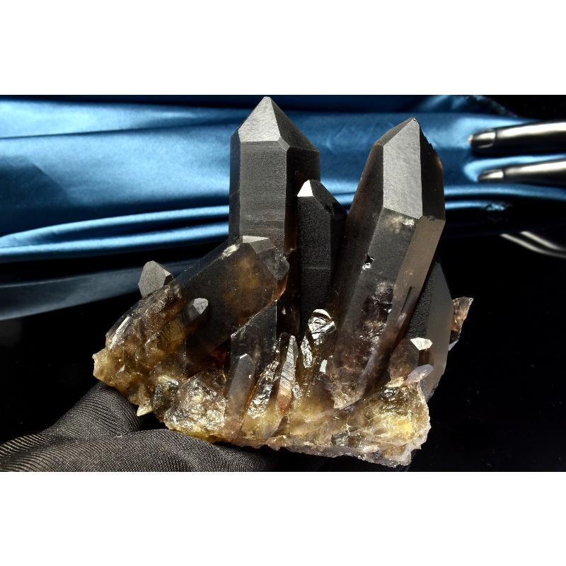 1点物】浄化や魔除けに 黒水晶モリオン 88x50x85mm クラスター 原石