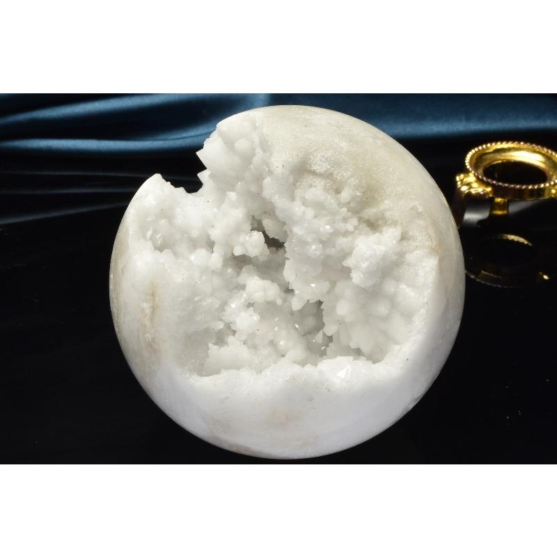 高品質♡ モスアゲート 笑口 スフィア 丸玉 ジオード 74mm 苔瑪瑙 天然石 1点物】モロッコ産◇笑口 ジオードアゲート 74mm 丸玉(台座付き