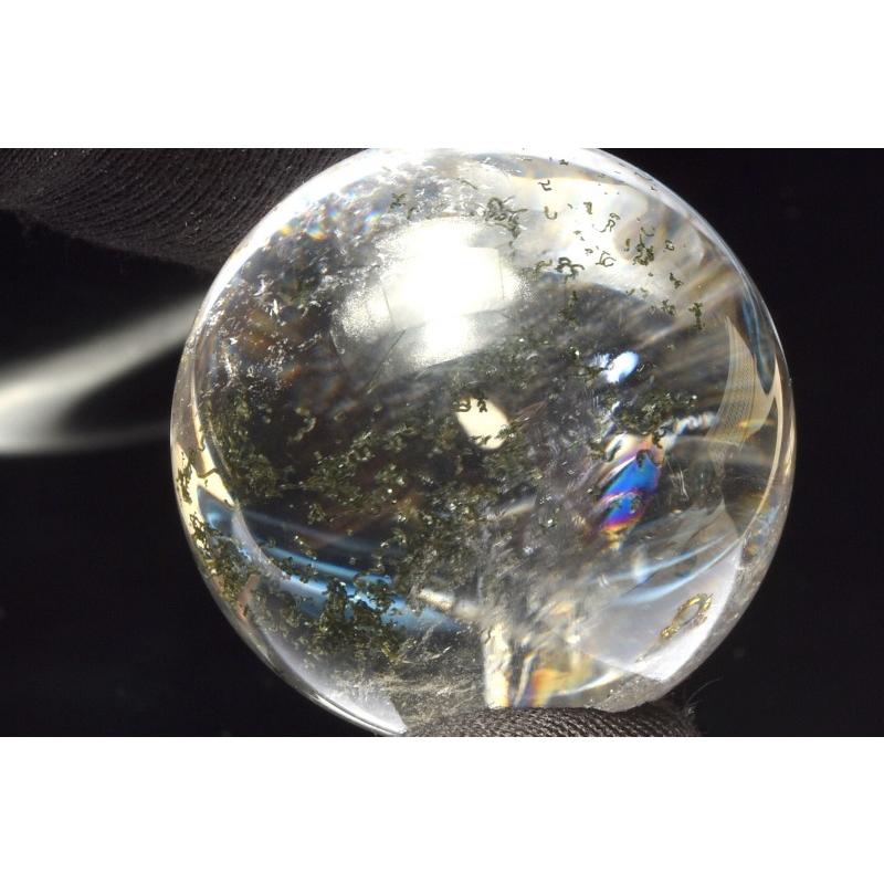 1点物】クリアな風景美 ガーデンクォーツ 30mm 丸玉(台座付き