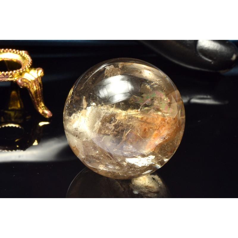 1点物】クリアな風景美 ガーデンクォーツ 31.5mm 丸玉(台座付き