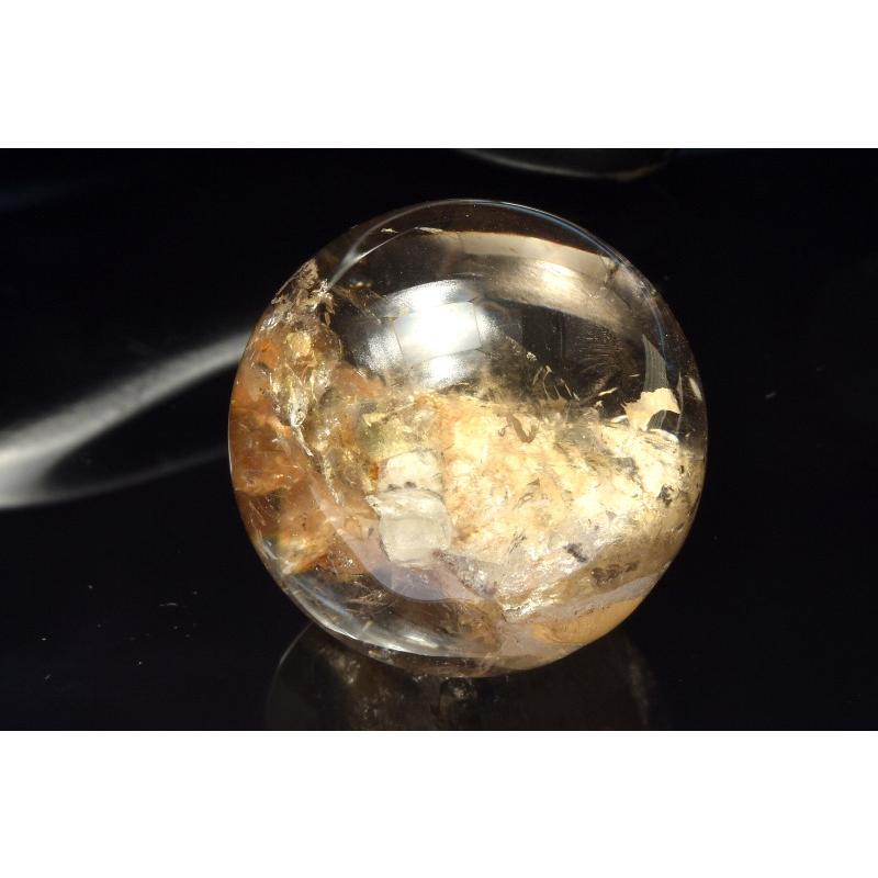 1点物】クリアな風景美 ガーデンクォーツ 31.5mm 丸玉(台座付き