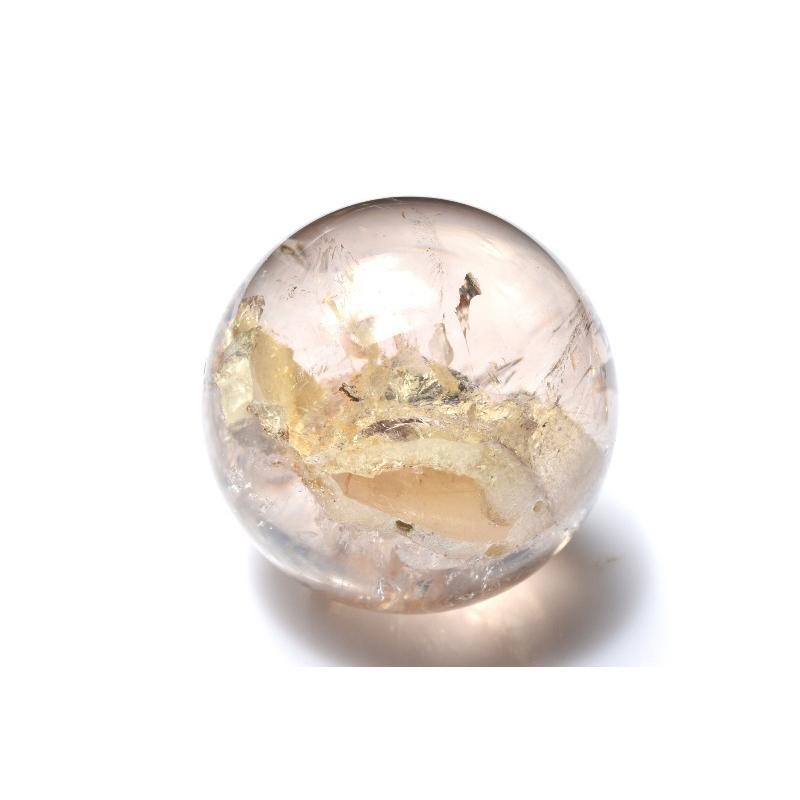 1点物】クリアな風景美 ガーデンクォーツ 31.5mm 丸玉(台座付き