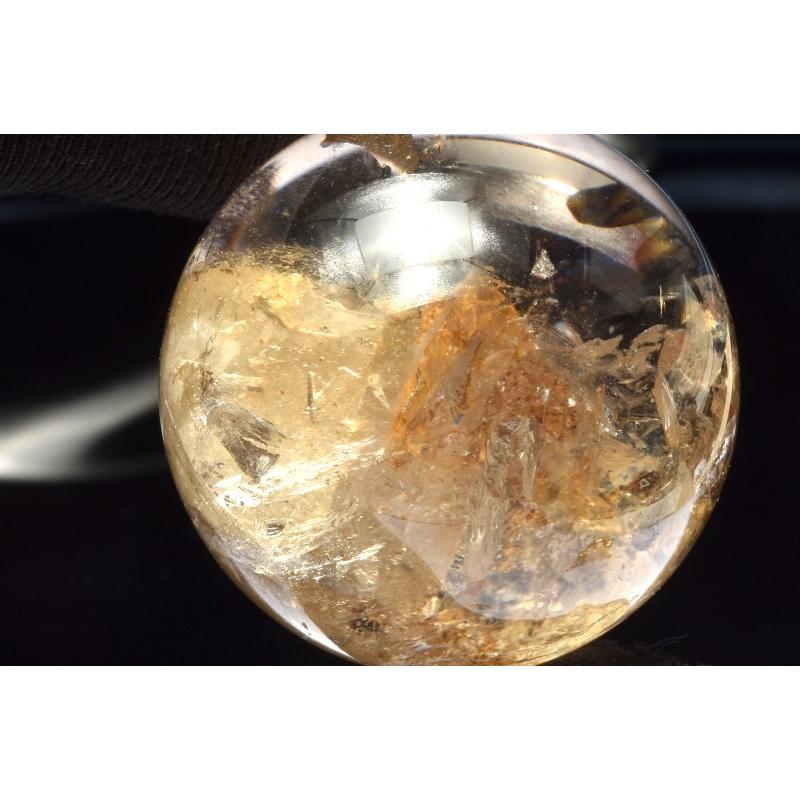 1点物】クリアな風景美 ガーデンクォーツ 31.5mm 丸玉(台座付き