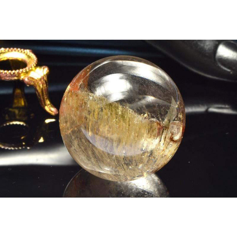 ⭐︎【極上品】天然 ガーデン クォーツ 置物 338g 1点物】クリアな風景美 ガーデンクォーツ 33mm 丸玉(台座付き