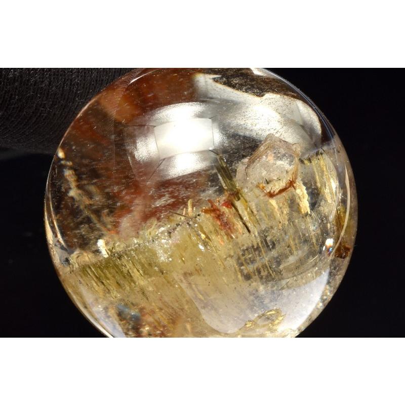 1点物】クリアな風景美 ガーデンクォーツ 33mm 丸玉(台座付き