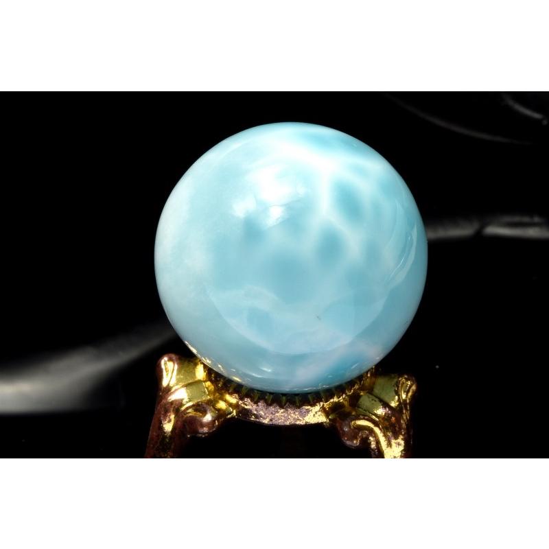 模様くっきり！ラリマースフィア 1点物】くっきり波模様 ラリマー 23.5mm 丸玉(台座付き) スフィア