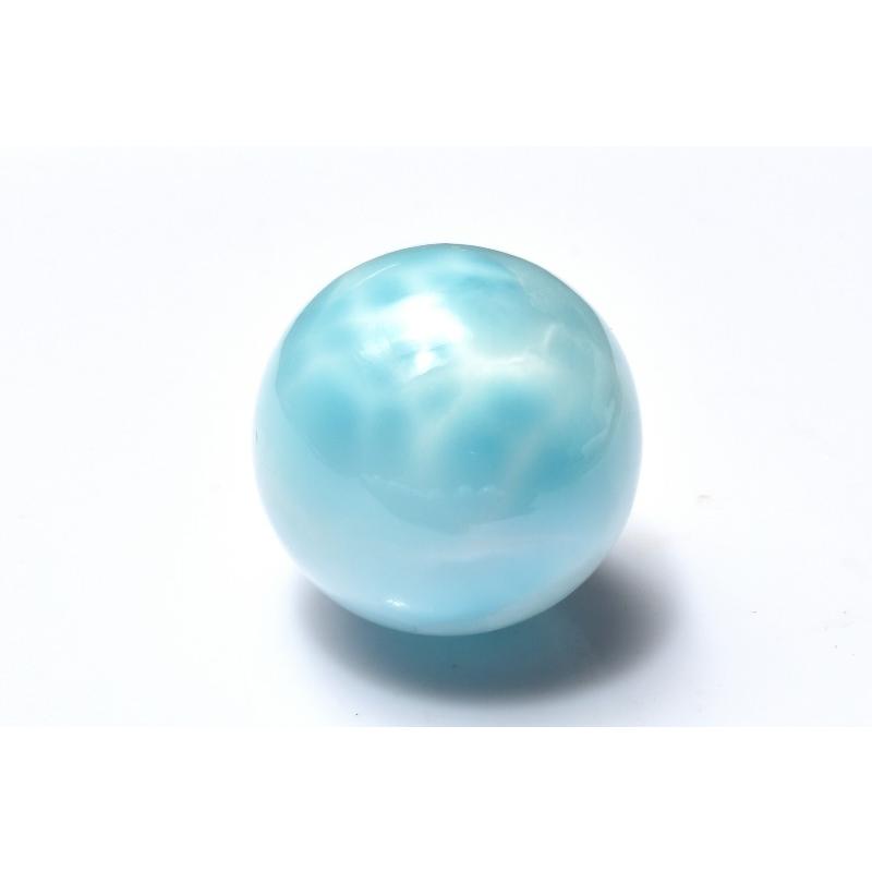1点物】くっきり波模様 ラリマー 23.5mm 丸玉(台座付き) スフィア