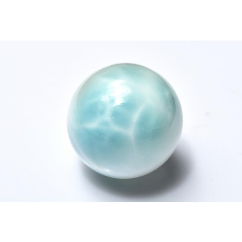 模様くっきり！ラリマースフィア 1点物】くっきり波模様 ラリマー 25mm 丸玉(台座付き) スフィア