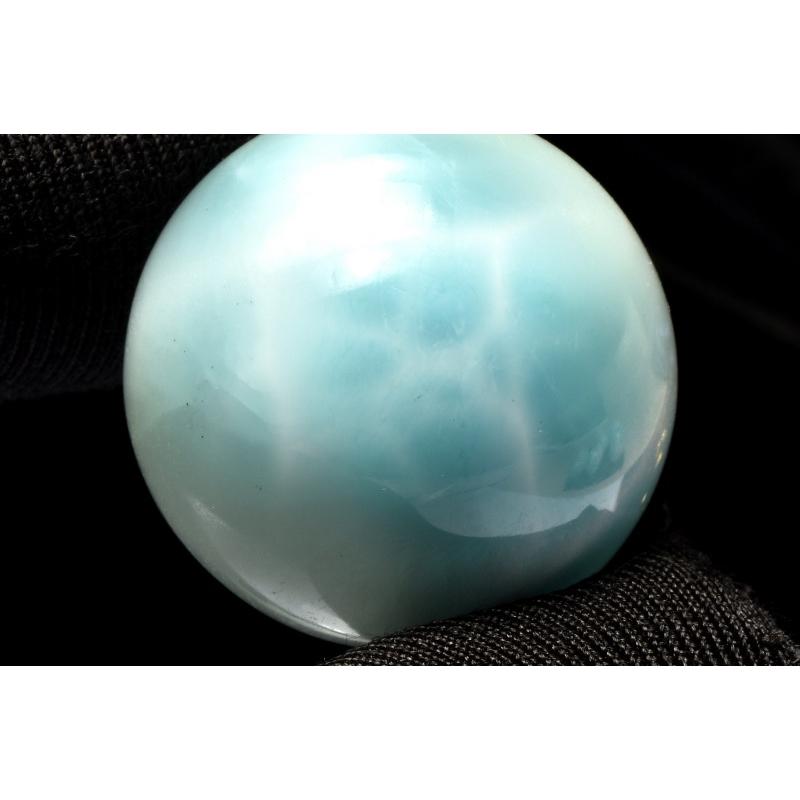模様くっきり！ラリマースフィア 1点物】くっきり波模様 ラリマー 25mm 丸玉(台座付き) スフィア