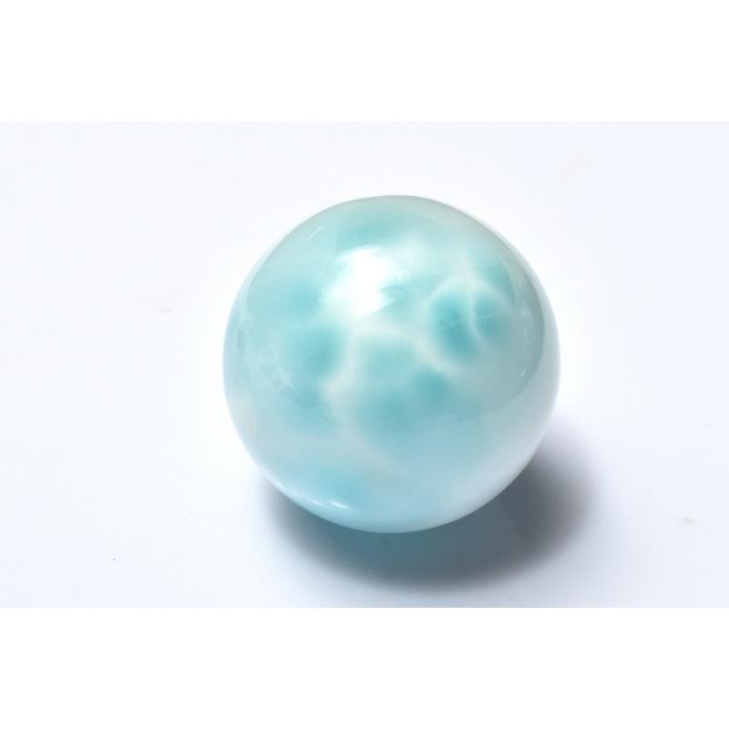1点物】くっきり波模様 ラリマー 25mm 丸玉(台座付き) スフィア