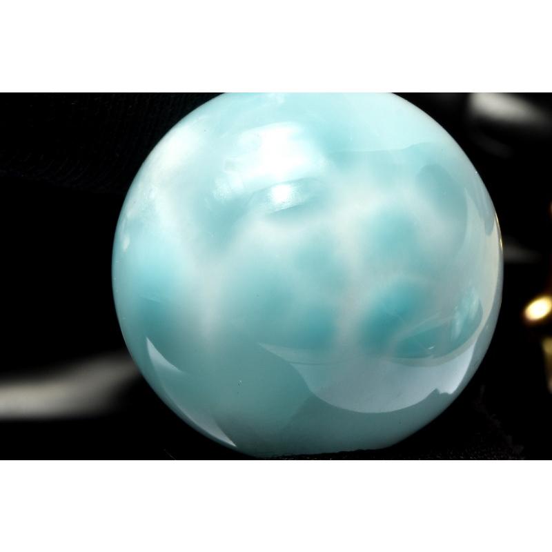 模様くっきり！ラリマースフィア 1点物】くっきり波模様 ラリマー 25mm 丸玉(台座付き) スフィア