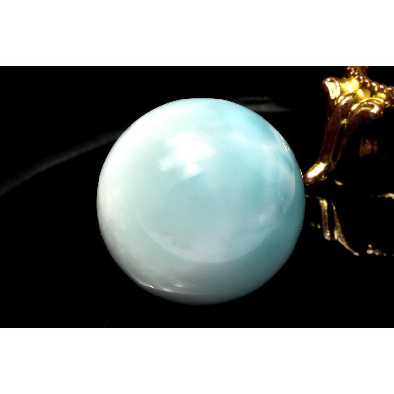 模様くっきり！ラリマースフィア 1点物】くっきり波模様 ラリマー 25mm 丸玉(台座付き) スフィア