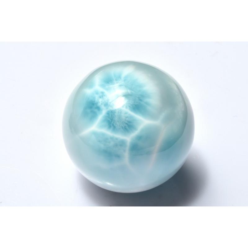 模様くっきり！ラリマースフィア 1点物】くっきり波模様 ラリマー 29mm 丸玉(台座付き) スフィア