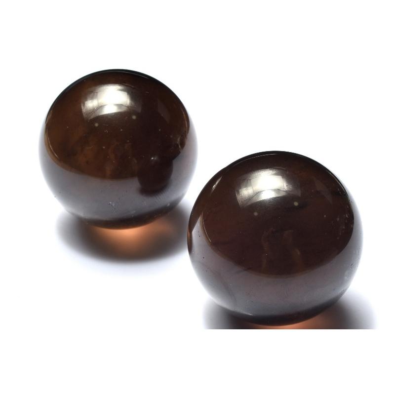 邪気払いのお守りに 黒水晶モリオン 38mm 丸玉(台座付き) スフィア 1個
