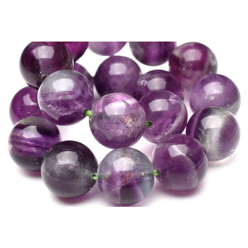 フローライトブレスレット 11mm 内径17センチ 1点物】幻想的な模様 フェザーインフローライト 11mm ブレスレット