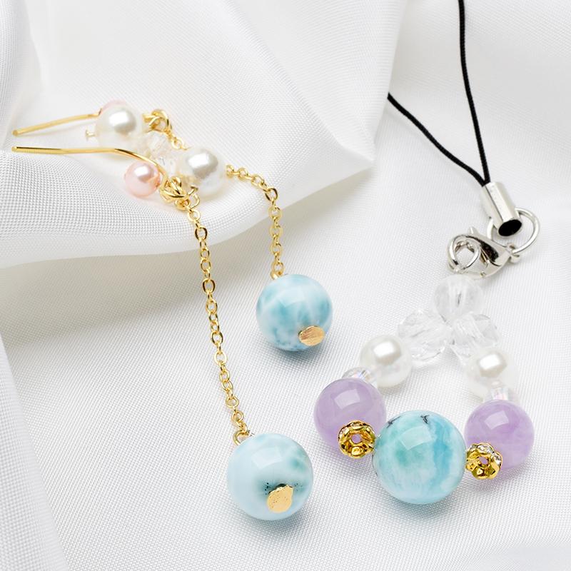 天然石 ＊ 原石 ラリマー 魔除け お守り 楽天市場】ラリマー 丸玉 お守り 約12.5mm ポーチ 付き 穴なし 天然石