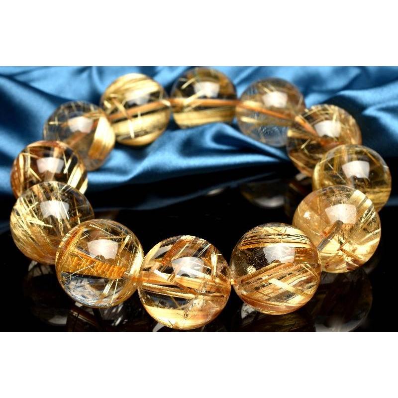 極上10Aタイチンルチル10.5mmブレスレット透明度、金針最強大特価